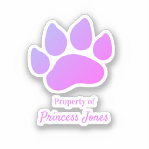Property of Your Dog's Name Customizable Decal 