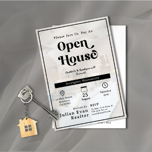 Property Photo Background Typography Open House Invitation