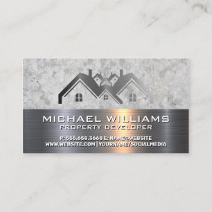Property Real Estate Homes   Metallic Rock Business Card