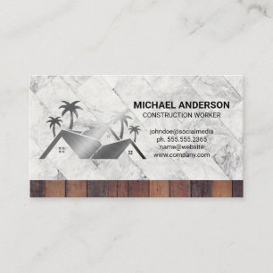 Property Real Estate Logo   Marble Wood Business Card
