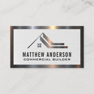  Property Real Estate Logo    Metal Trim Business  Card