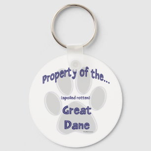 Property Spoiled Rotten Great Dane Keychain