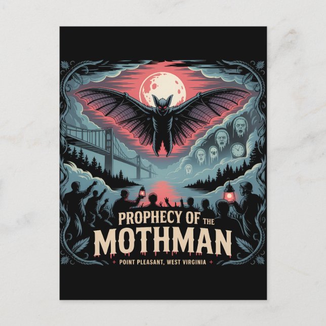 Prophecy of the Mothman – Point Pleasant, W V Holiday Postcard (Front)