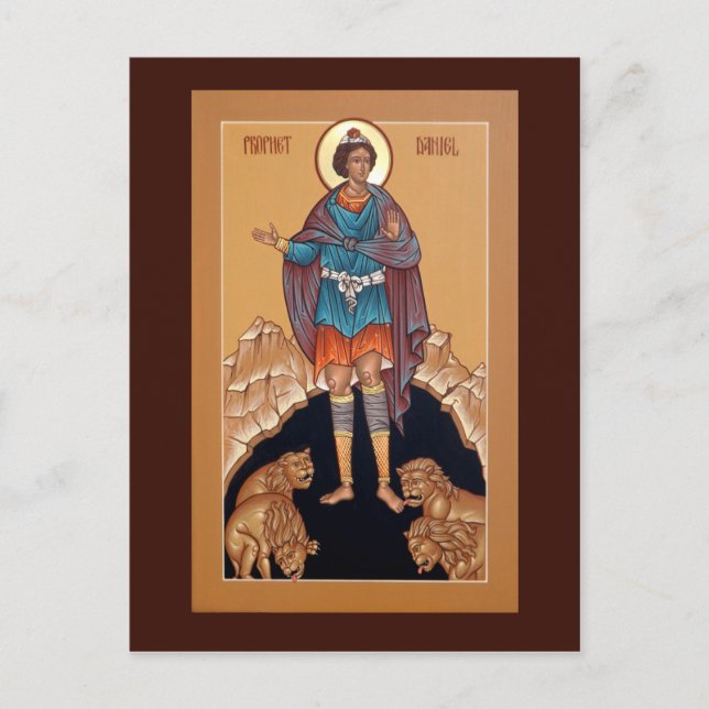 Prophet Daniel in the Lion's Den Prayer Card (Front)