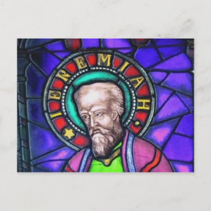 Prophet Jeremiah Stained Glass Window Postcard