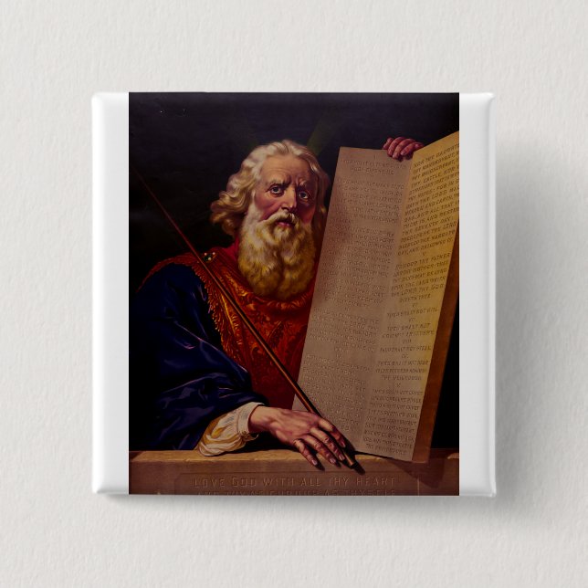 Prophet Moses on Mount Sinai – High-Fidelity Epic  15 Cm Square Badge (Front)