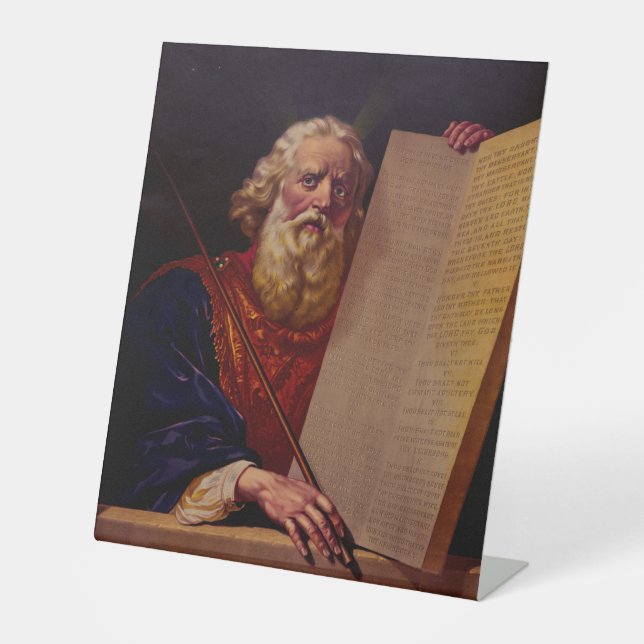 Prophet Moses on Mount Sinai – High-Fidelity Epic  Pedestal Sign (Front)