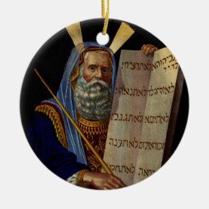 Prophet Moses with the Tablets of the Law  Ceramic Ornament