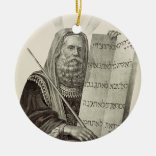 Prophet Moses with the Tablets of the Law Ceramic Ornament