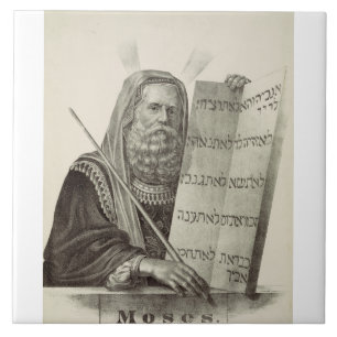 Prophet Moses with the Tablets of the Law Ceramic Tile
