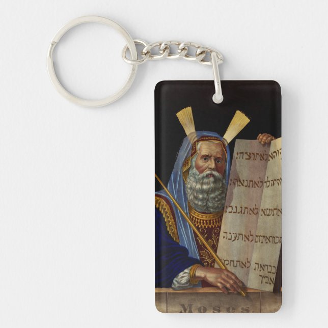 Prophet Moses with the Tablets of the Law  Key Ring (Front)