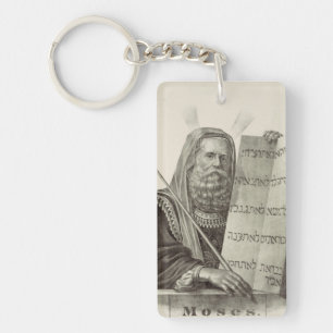 Prophet Moses with the Tablets of the Law Key Ring