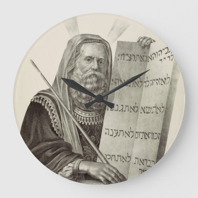 Prophet Moses with the Tablets of the Law Large Clock (Front)