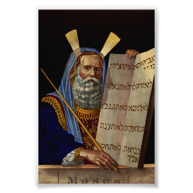 Prophet Moses with the Tablets of the Law  Photo Print (Front)