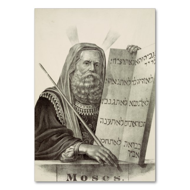 Prophet Moses with the Tablets of the Law Table Number (Front)