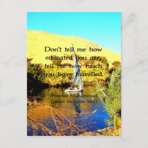 Prophet Muhammad Travel Inspirational Quotation Postcard