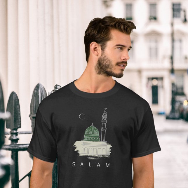 Prophet's Mosque T-Shirt: Elegant Salam and Masjid T-Shirt (Creator Uploaded)
