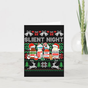 Propofol silent night icu nurses funny merry ugly card