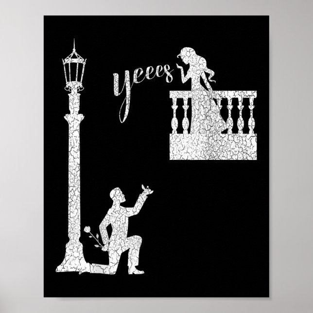 Proposal Engagement Wedding Funny For Bride And Gr Poster (Front)