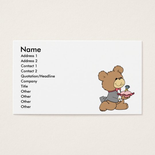 proposal or ring bearer teddy bear design business card