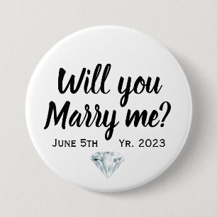 Proposal will you marry me  7.5 cm round badge