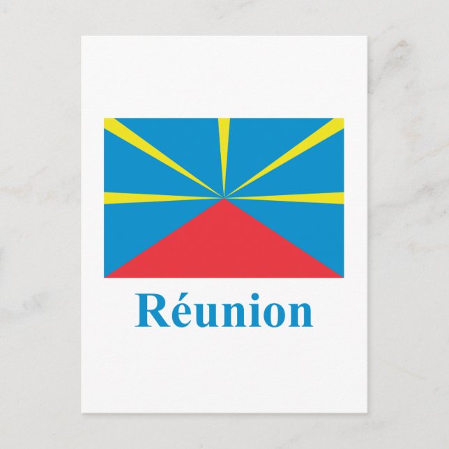 Proposed Reunion Island Flag with Name in French Postcard (Front)