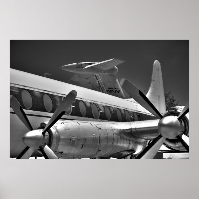 Props & Tails in Black & White Poster (Front)