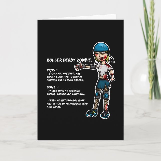 Pros and Cons Roller Derby Zombie Card (Front)