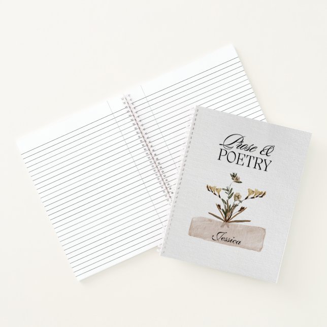 Prose & Poetry Personalized Floral Notebook (Inside)