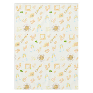 Prosecco and Pasta Birthday Tablecloth