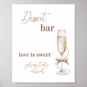 Prosecco and Pearls Bridal Shower Dessert Bar Sign