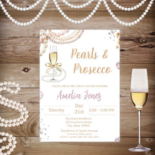 Prosecco and Pearls Bridal Shower Invitation