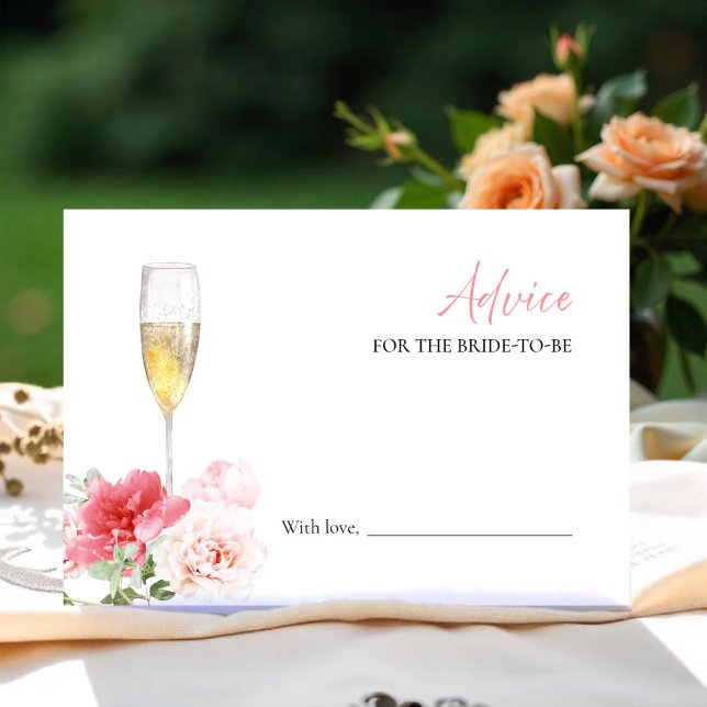 Prosecco Bridal Shower Advice for the Bride Card (Creator Uploaded)