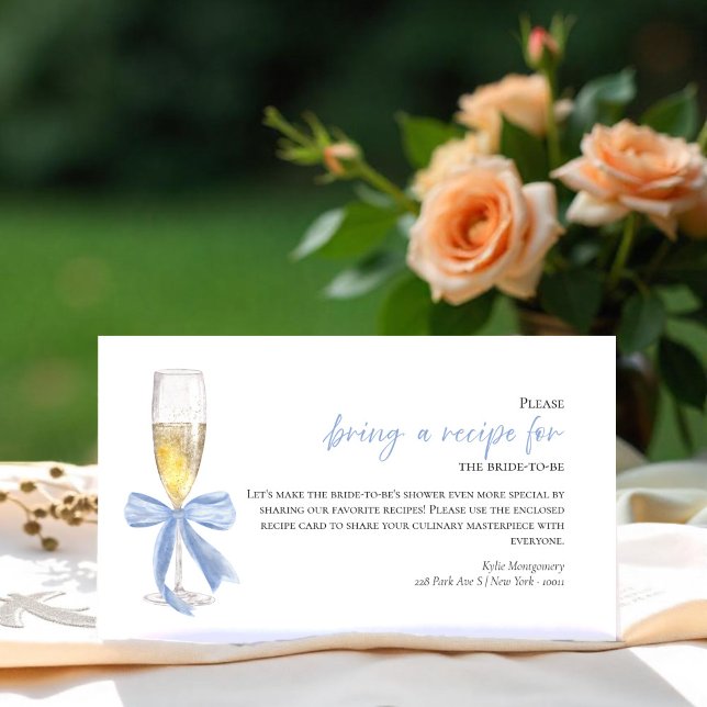Prosecco Bridal Shower Recipe Request Card (Creator Uploaded)