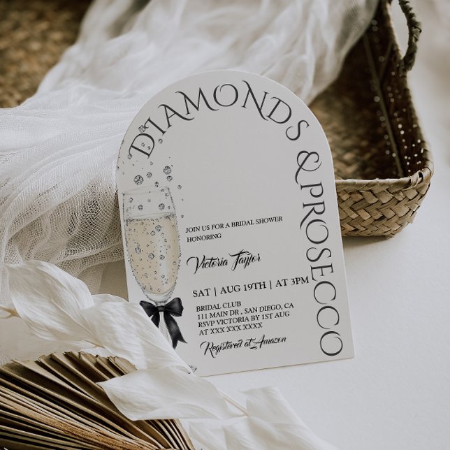 Prosecco Elegant Bow Bridal Shower Invitation (Creator Uploaded)