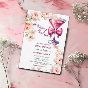 Prosecco Glass She's Tying The Knot Bridal Shower Invitation