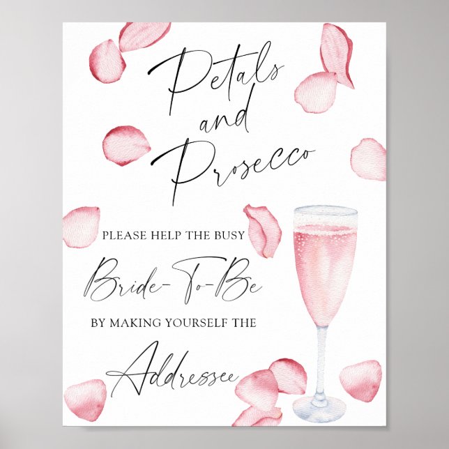 Prosecco - help the busy bride Address  Poster (Front)