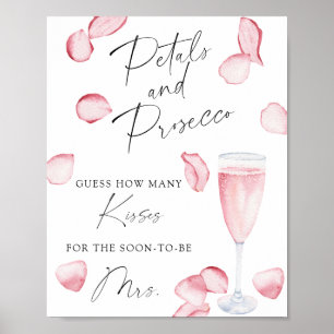Prosecco - how many kisses bridal shower game poster
