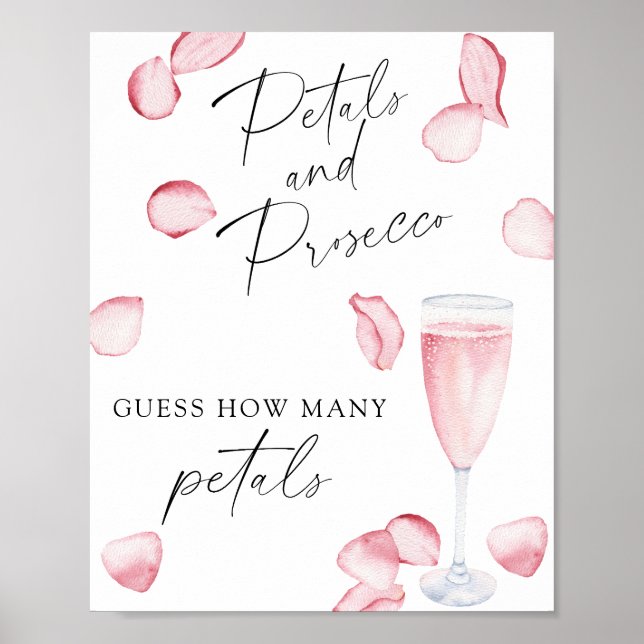 Prosecco - how many petals Bridal shower game Poster (Front)