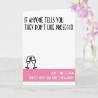 Prosecco Lover's Standard Pink Birthday Card