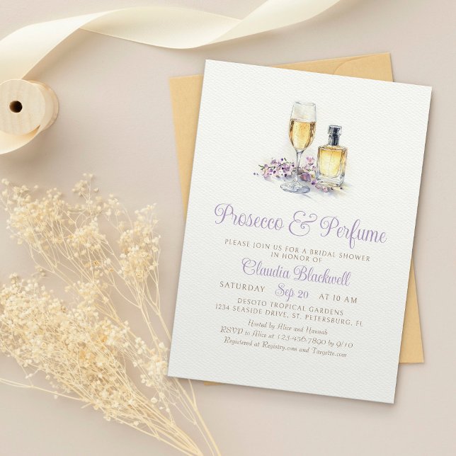 Prosecco Perfume Champagne Bridal Shower Invitation (Creator Uploaded)