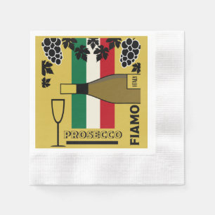 Prosecco sparkling wine napkin