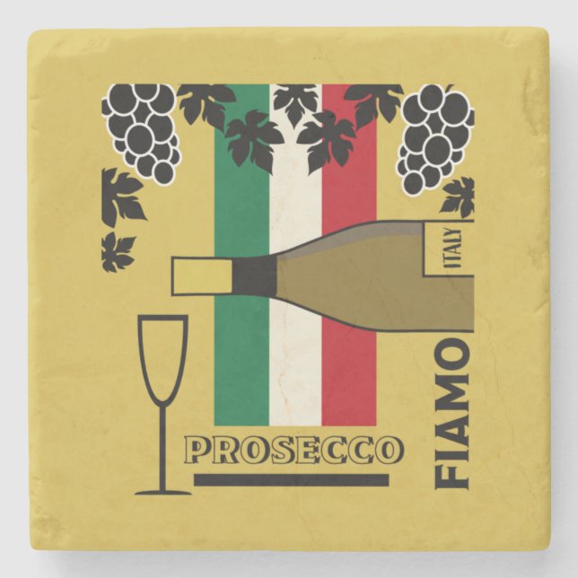 Prosecco sparkling wine   stone coaster (Front)