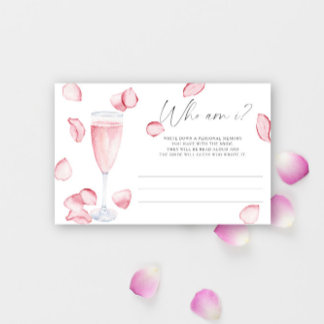 Prosecco - Who am I bridal shower game Stationery