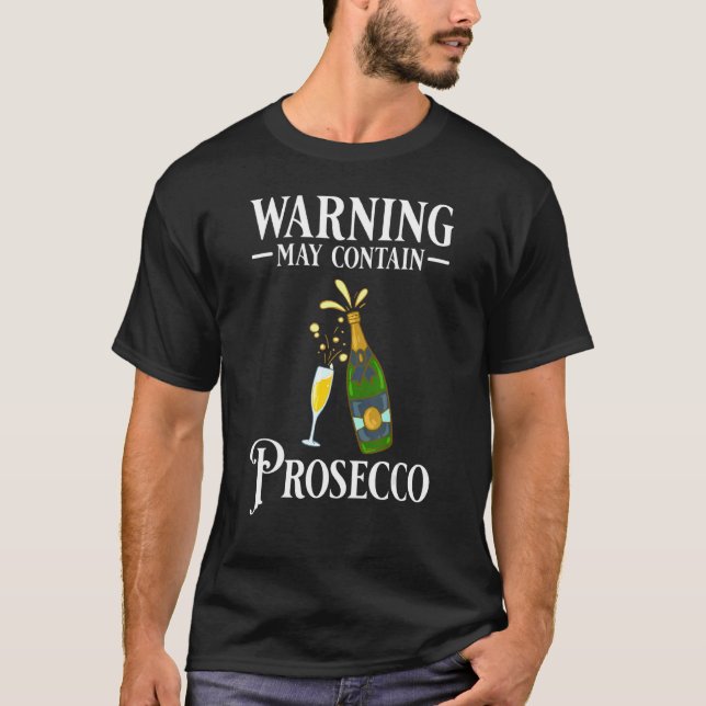 Prosecco Wine Champagne Cocktails Rose Bottle Ital T-Shirt (Front)