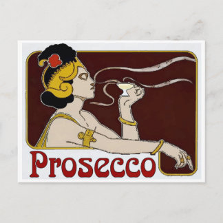 Prosecco , Woman Sipping Postcard