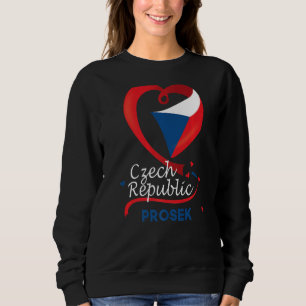 Prosek Czech Republic Heart Flag Lion Coat Of Arm  Sweatshirt