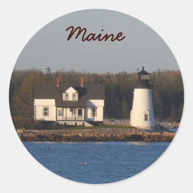 Prospect Harbour Lighthouse- Maine Classic Round Sticker (Front)
