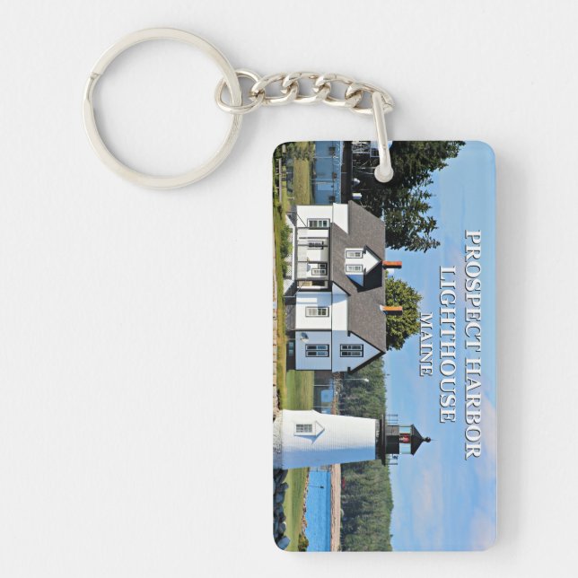 Prospect Harbour Lighthouse, Maine Postcard Key Ring (Front)