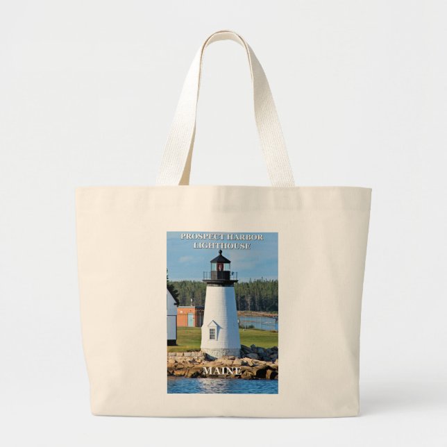 Prospect Harbour Lighthouse, Maine Postcard Large Tote Bag (Front)